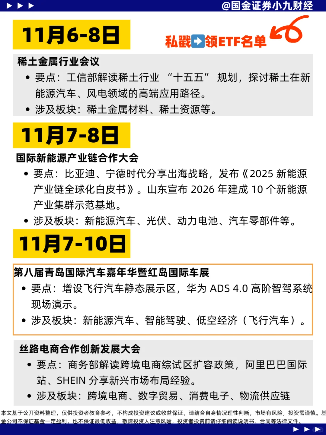 11月重点全梳理!提前布局这些投资机会!