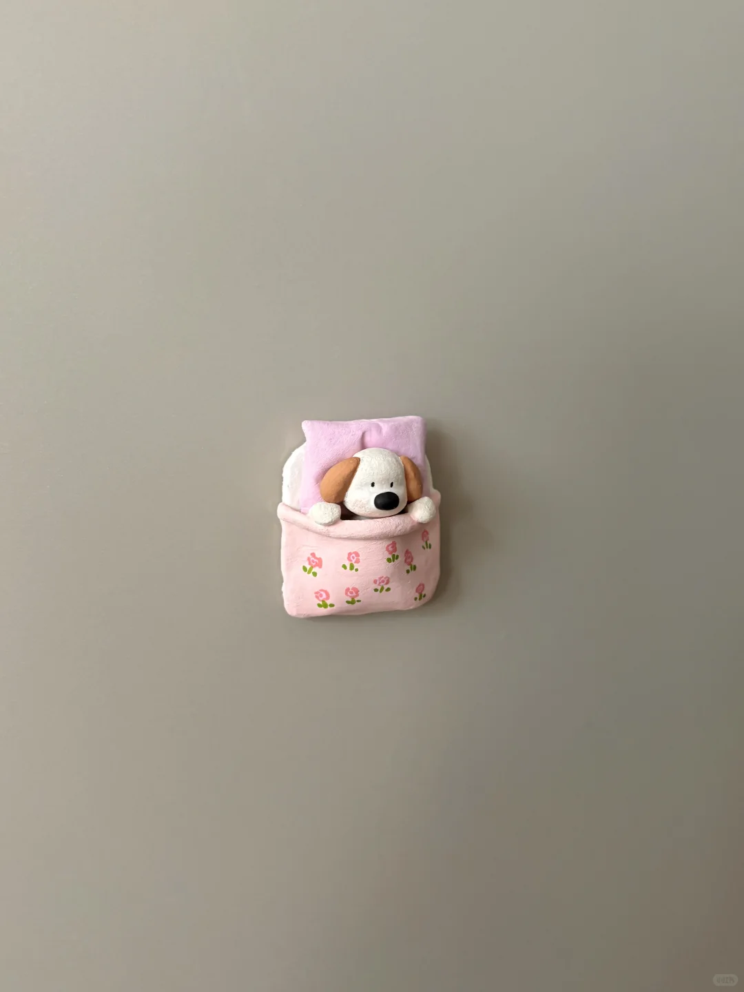 ?石塑粘土冰箱贴?小狗晚安啦?