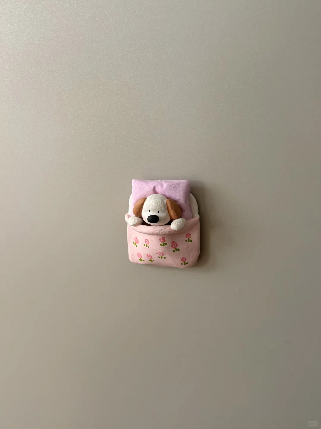 ?石塑粘土冰箱贴?小狗晚安啦?