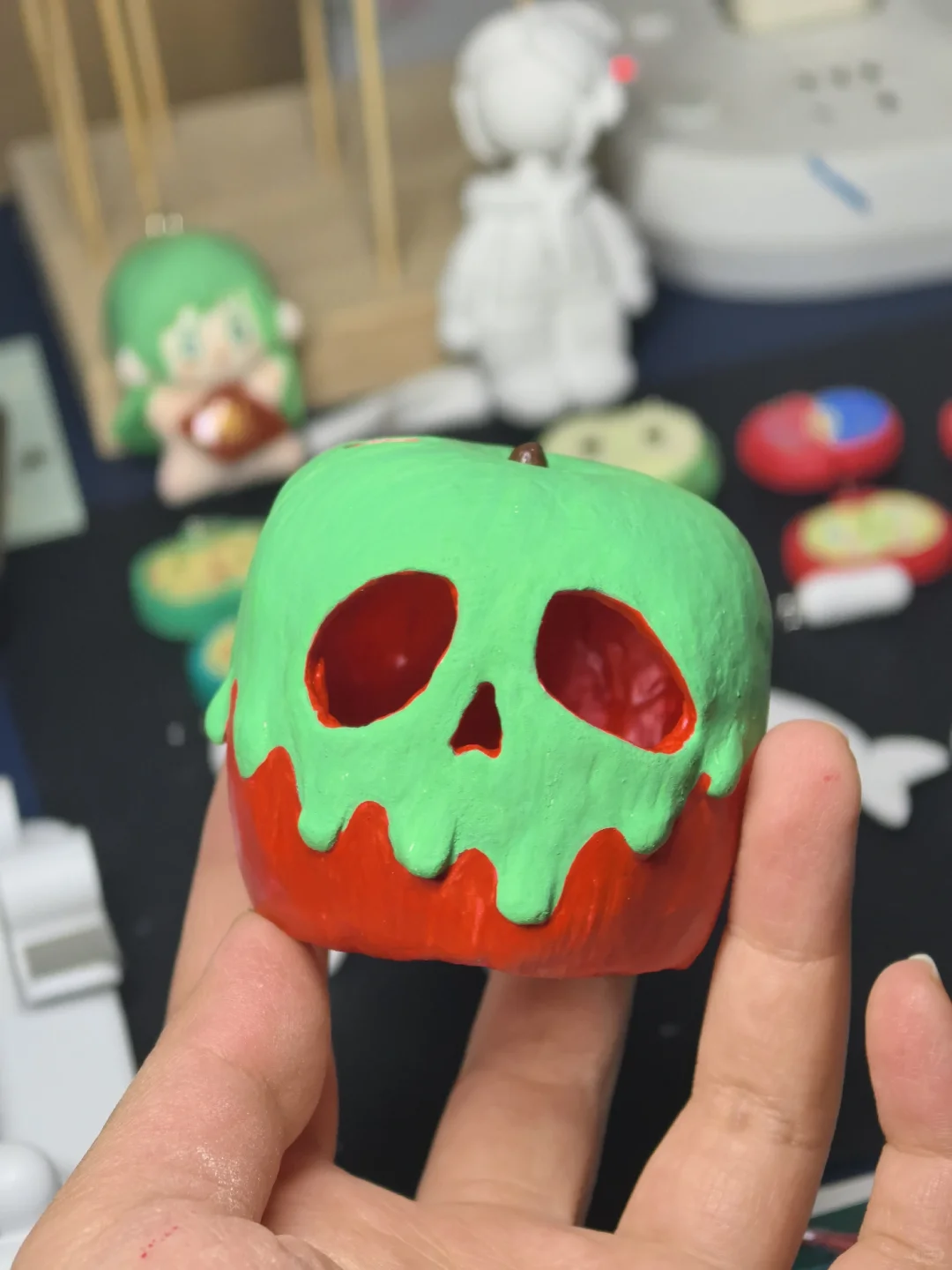石塑粘土ｌ来一口万圣节限定的美味苹果吧～