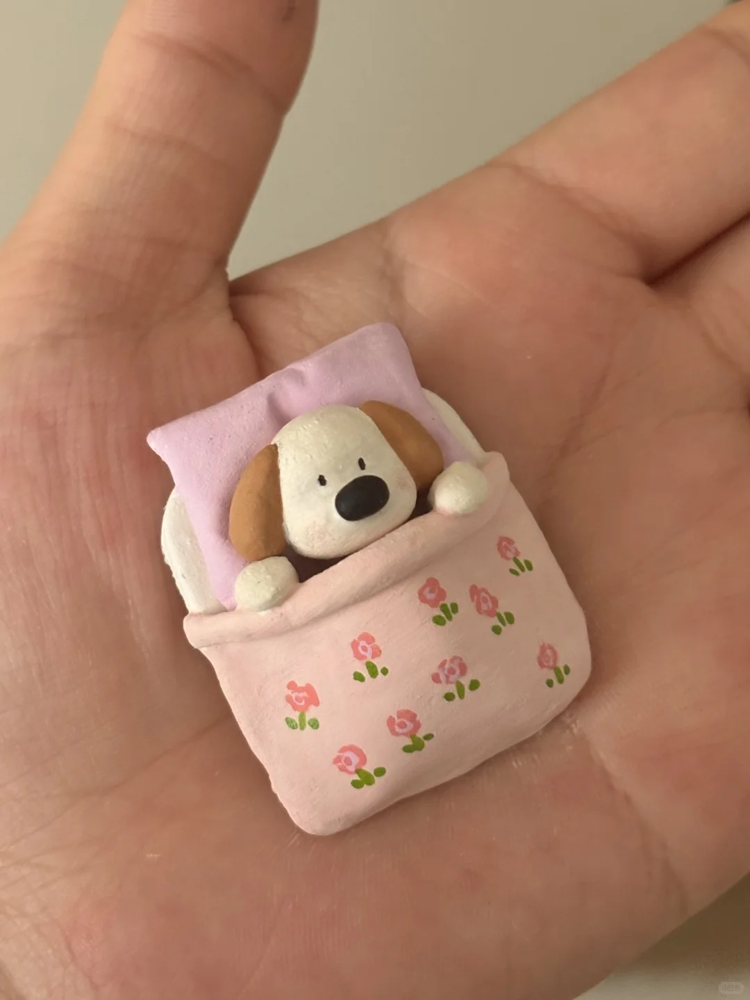 ?石塑粘土冰箱贴?小狗晚安啦?