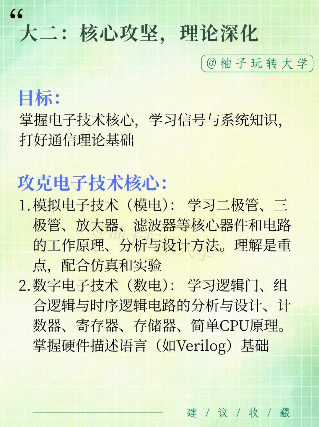 通信工程专业大学四年的安排