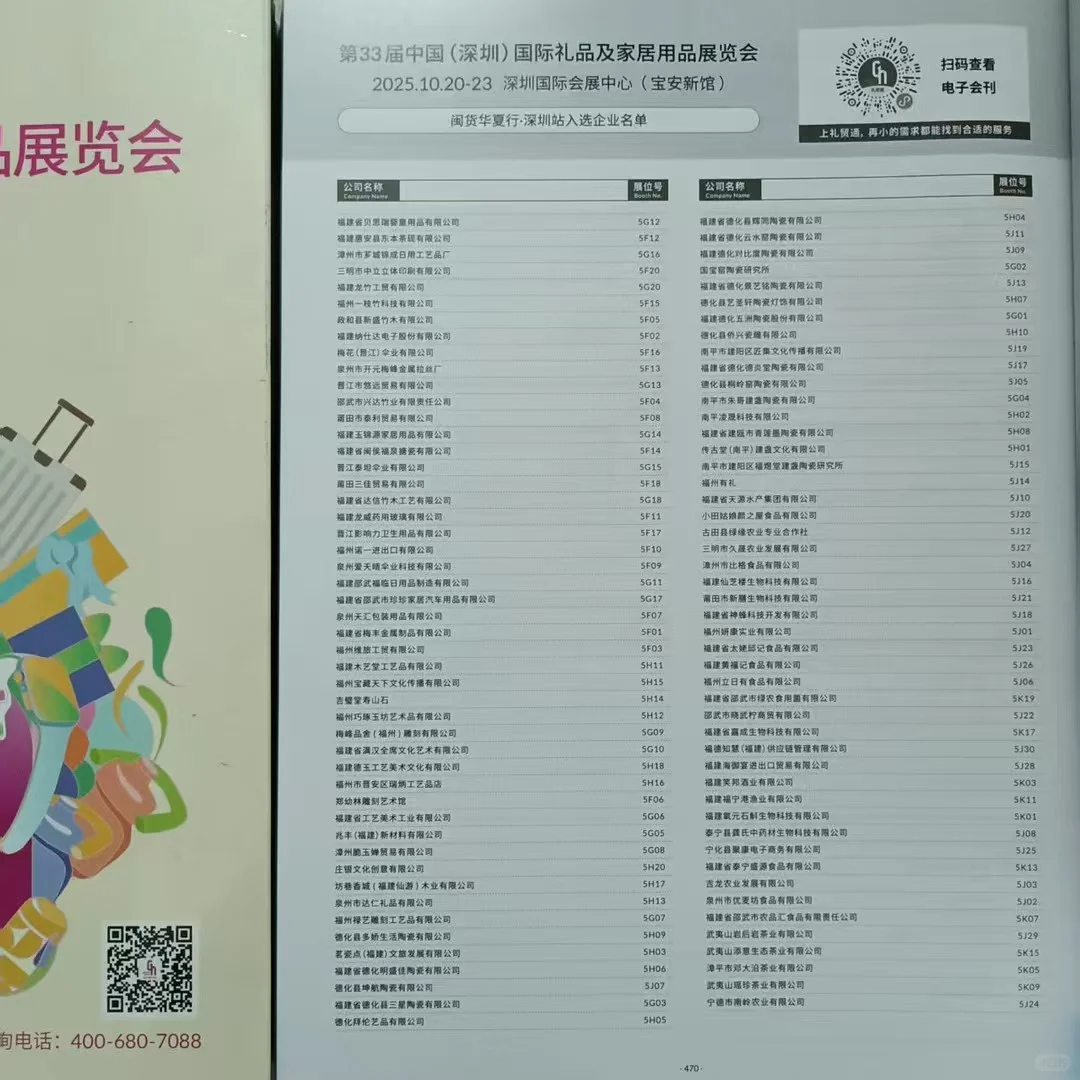 最新2025年10月深圳礼品展参展商会名录