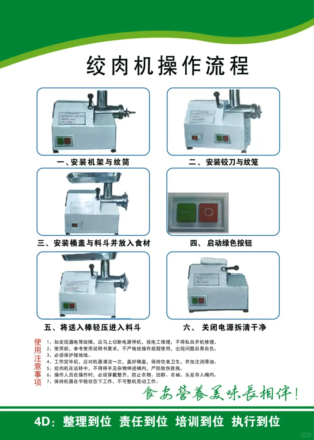 团餐食堂常用机械设备操作流程图
