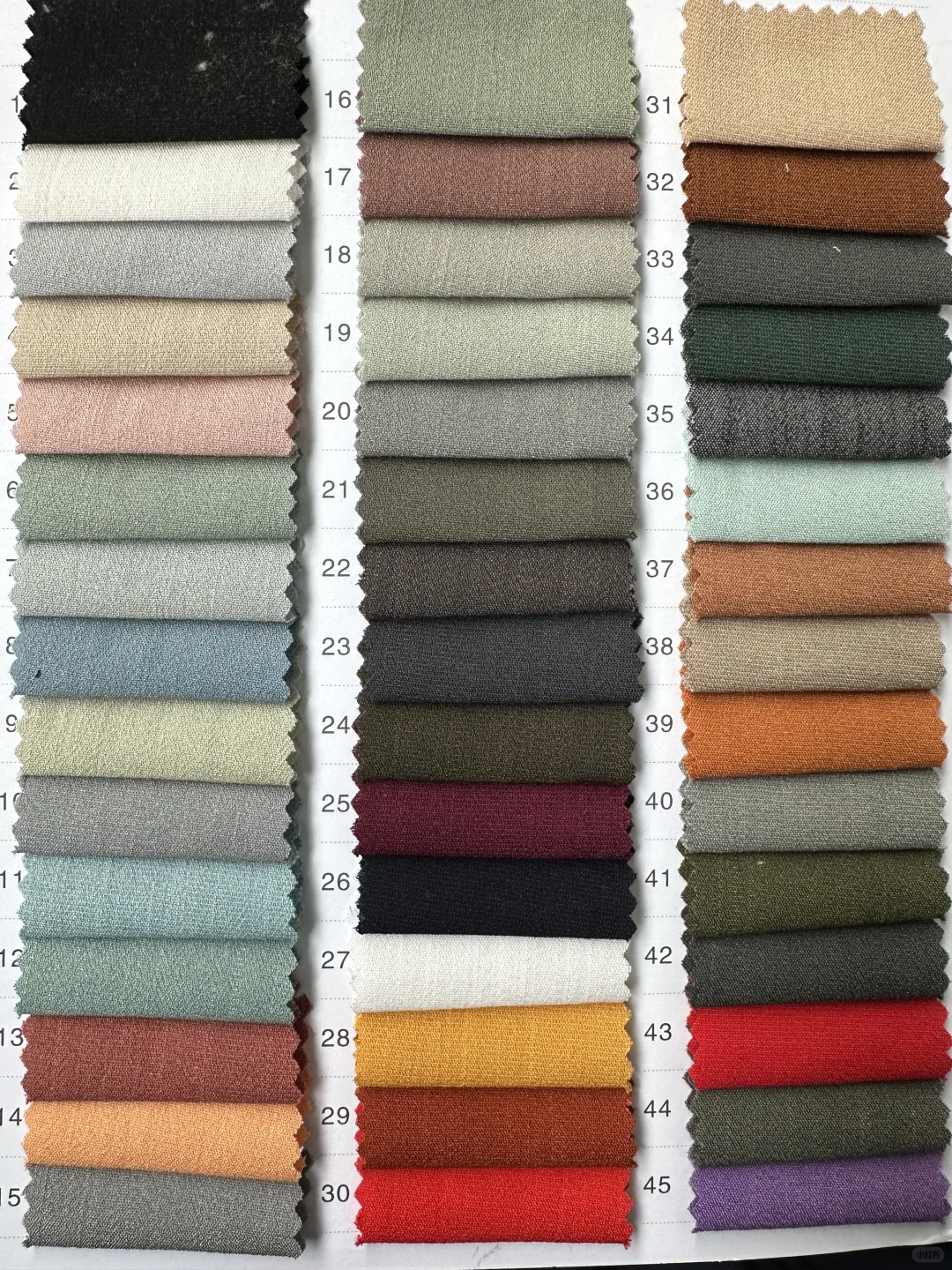 仿麻竹节系列色卡来啦