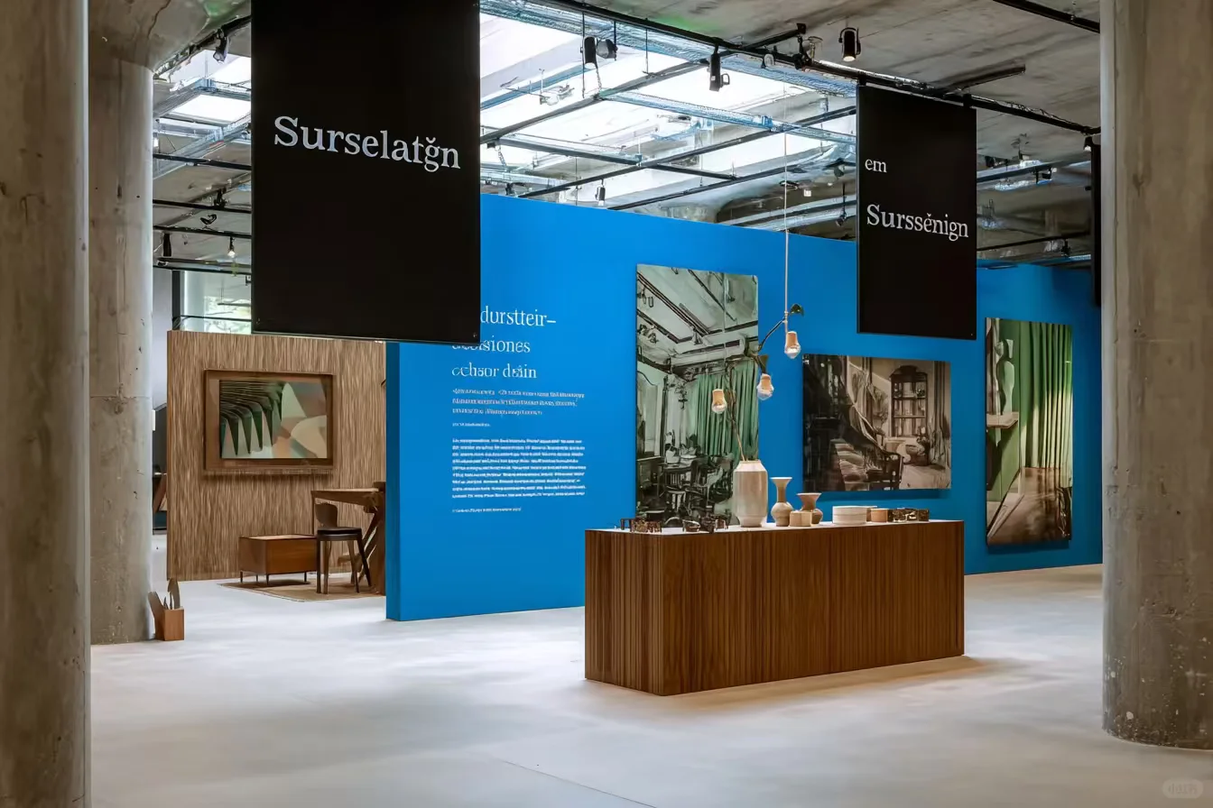 工业风与自然质感交融的艺术展厅?