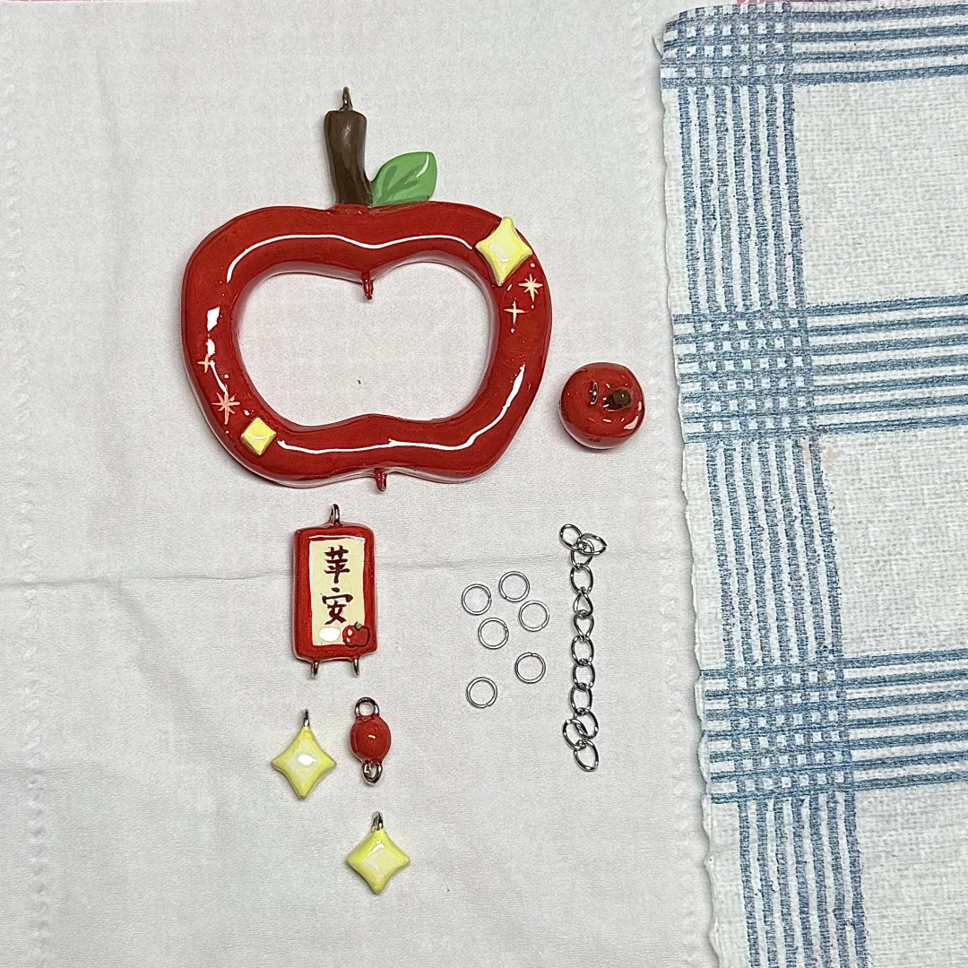 石塑粘土教程｜貌美?车挂，苹苹安安?