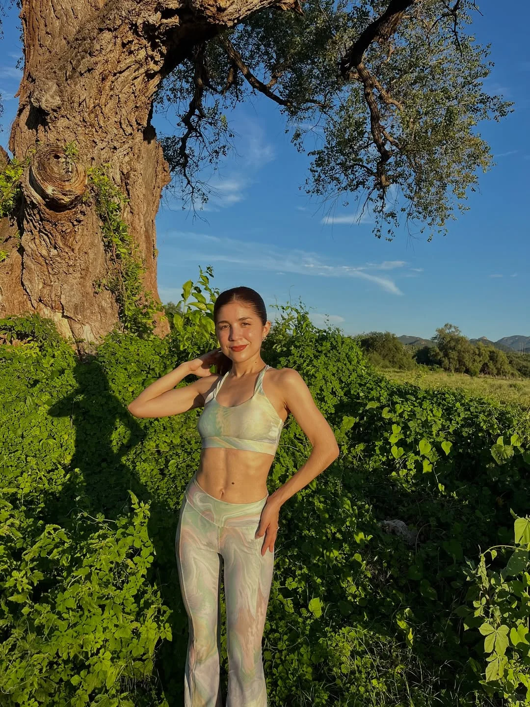 户外穿这款扎染瑜伽服，自然美学绝了?