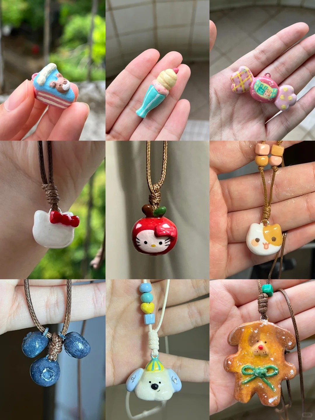 石塑粘土项链合集♡⋆?｡⋆♡