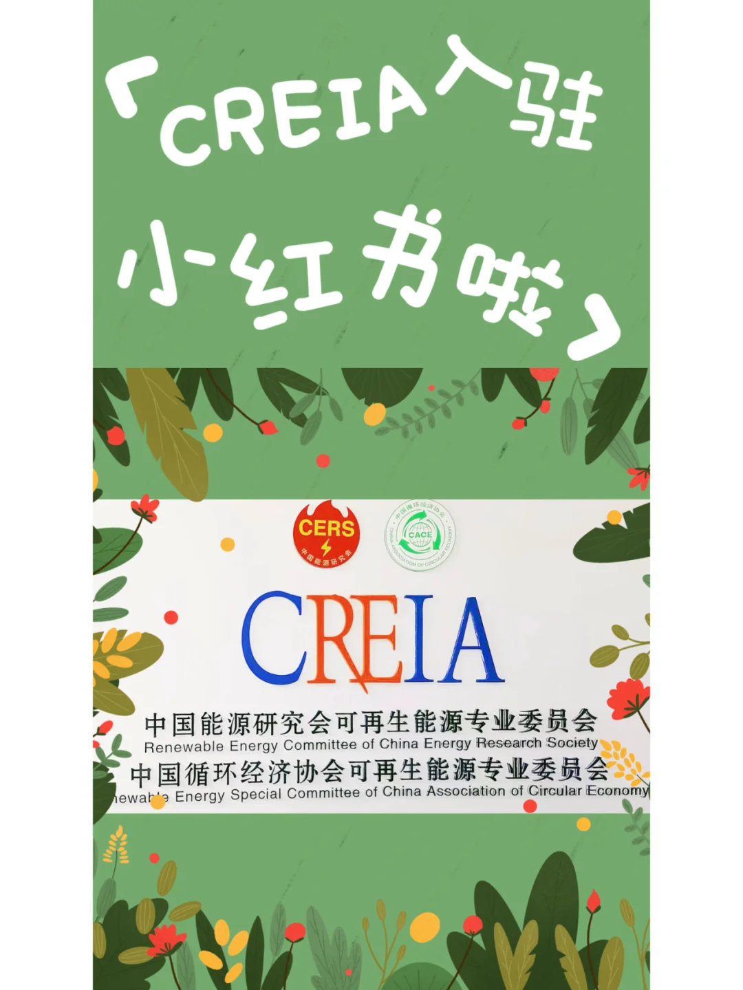 CREIA可再生能源专委会正式入驻小红书啦!