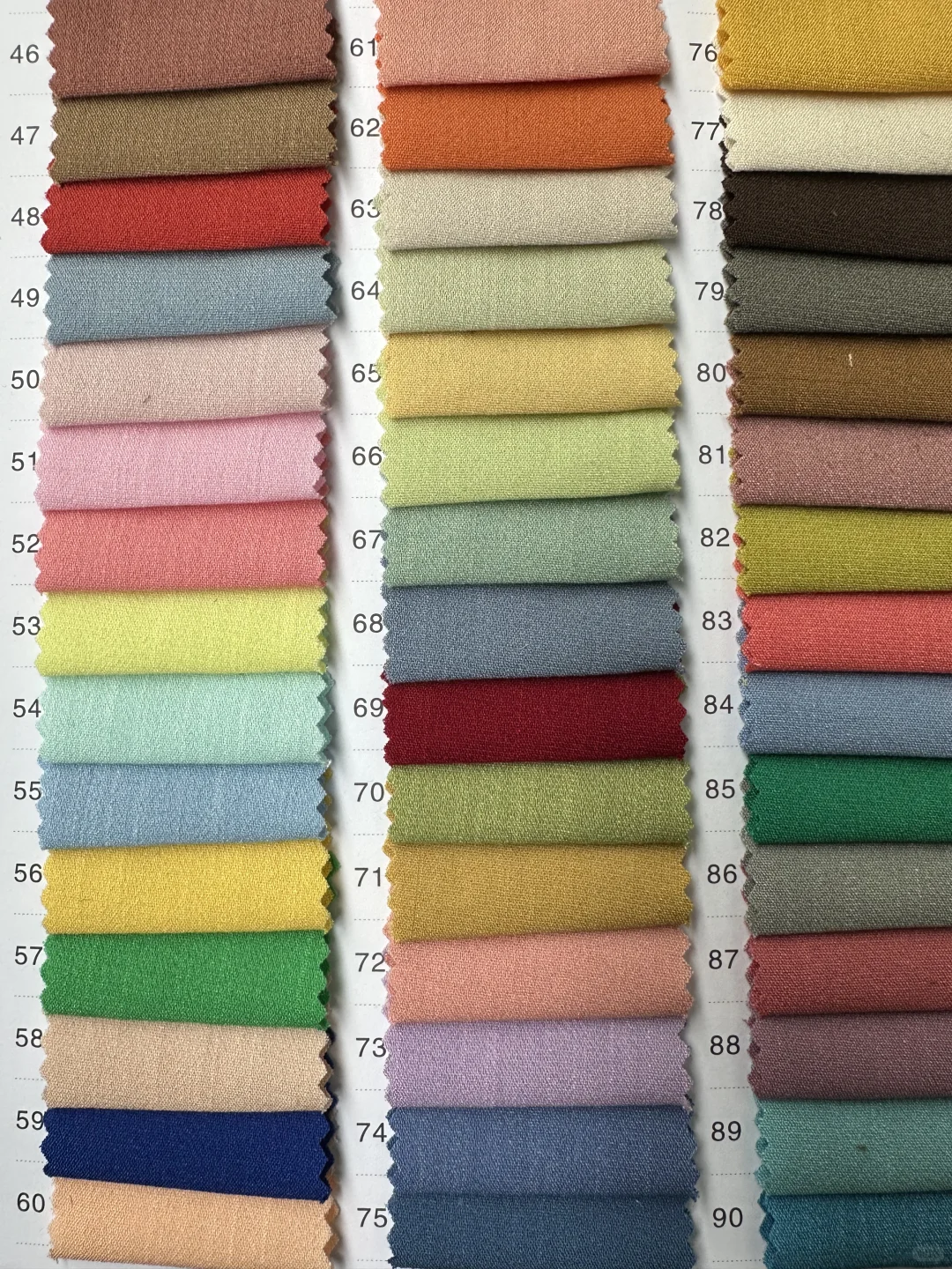 仿麻竹节系列色卡来啦