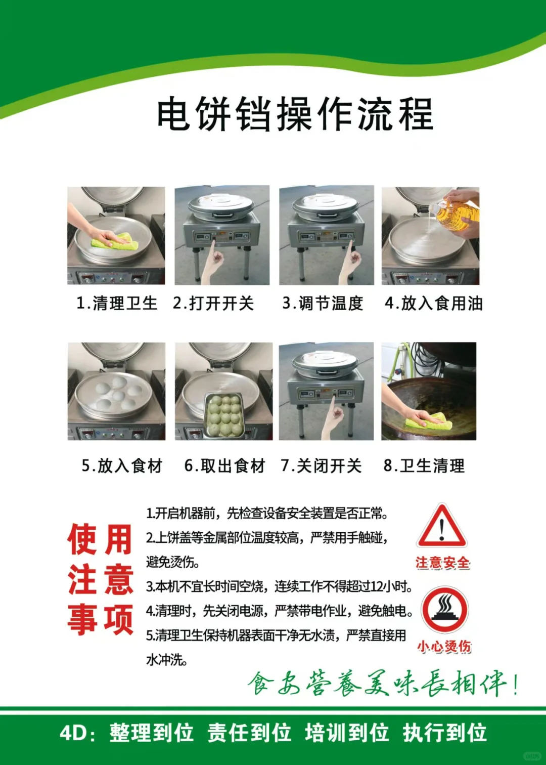 团餐食堂常用机械设备操作流程图