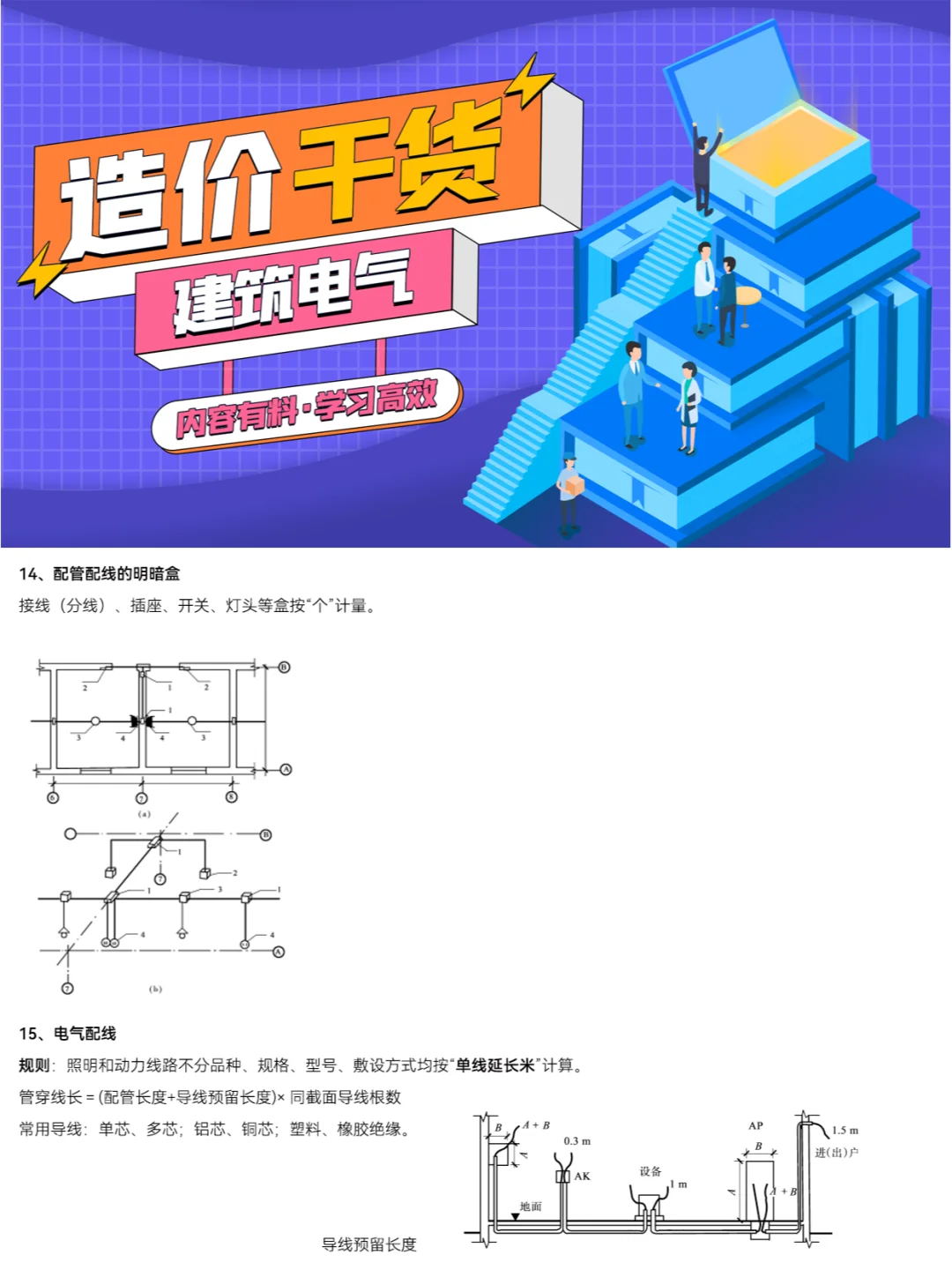 干货丨安装造价建筑电气工程量计算方法