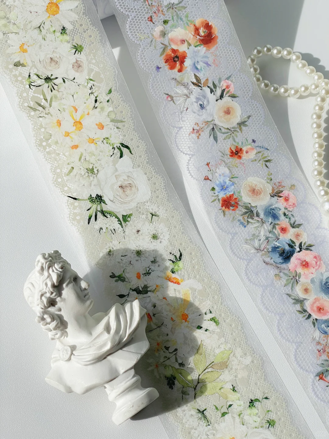 ? 击中少女心！拉丝银覆膜花花蕾丝胶带