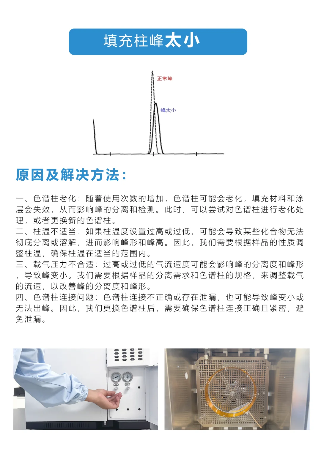气相色谱仪填充柱峰太小