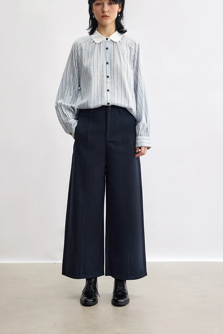 小A版型 立体分割斜插袋直筒休闲裤