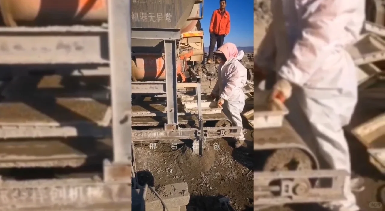 祥创混凝土预制块成型机械布料生产线设备