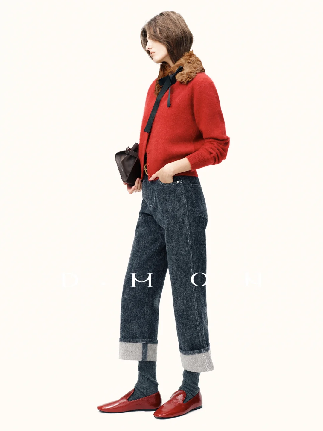 DMON秋冬神裤_欧洲进口磨绒棉感九分牛仔裤