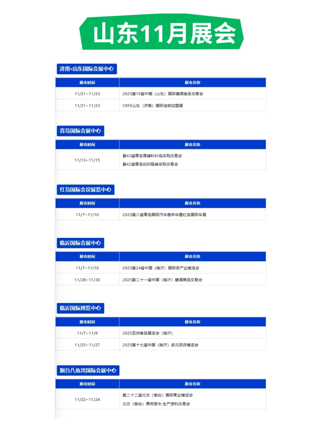 2025年11月全国展会合集｜时间+地点曝光！