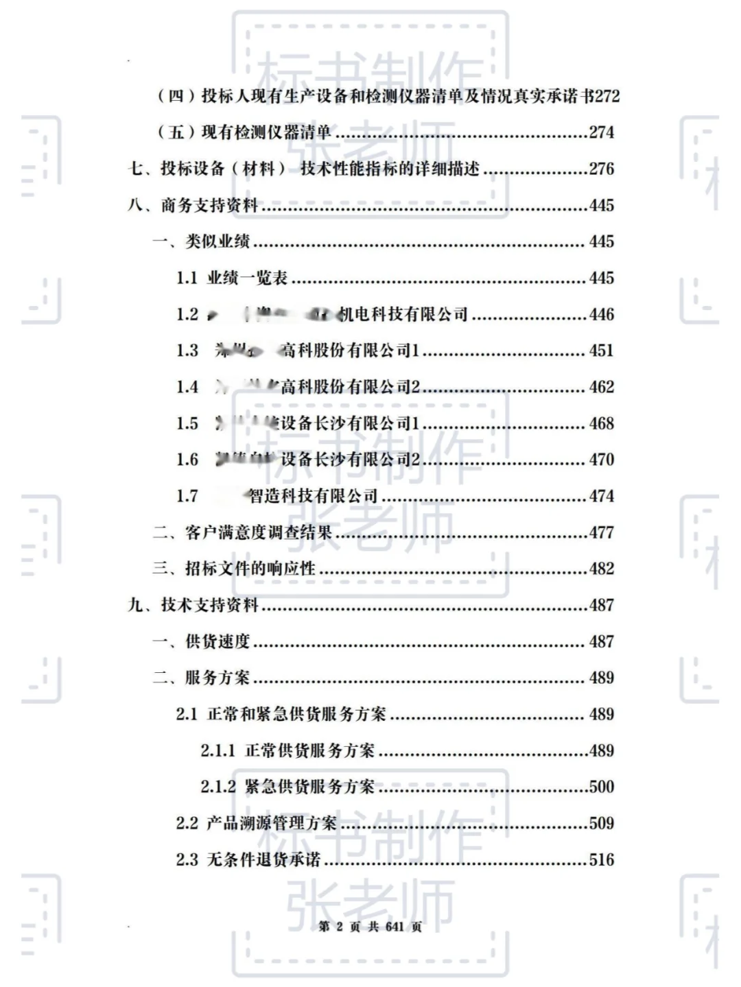 货物类备品备件投标文件