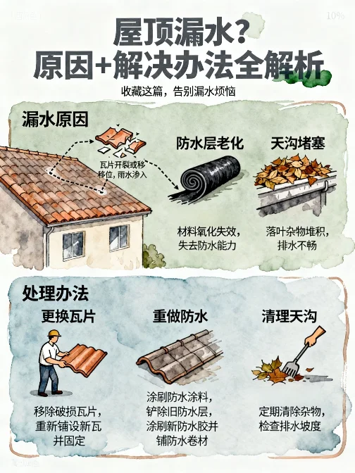 屋顶漏水7大元凶+急救方案?新手必看