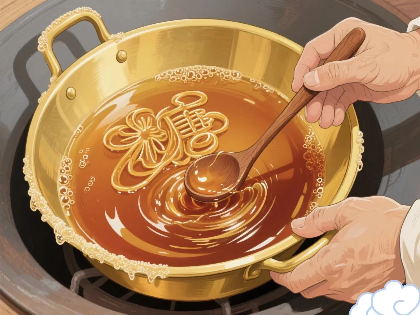 娃念叨了七天想吃的糖画