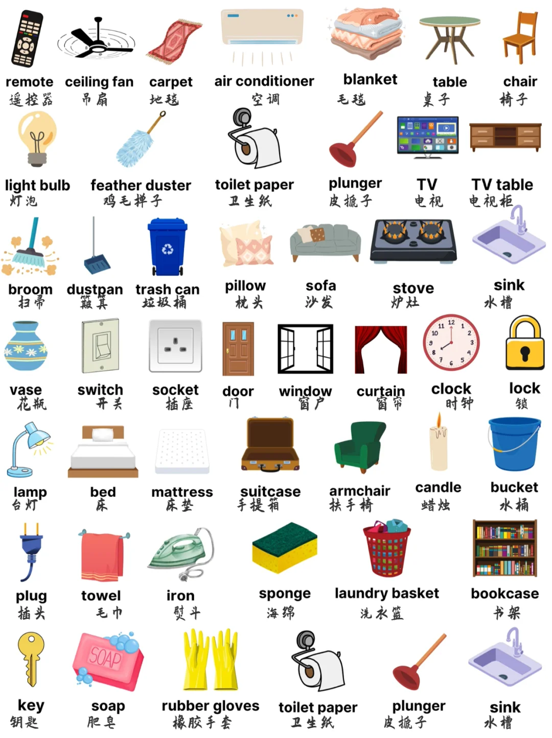 家居用品英语单词汇总