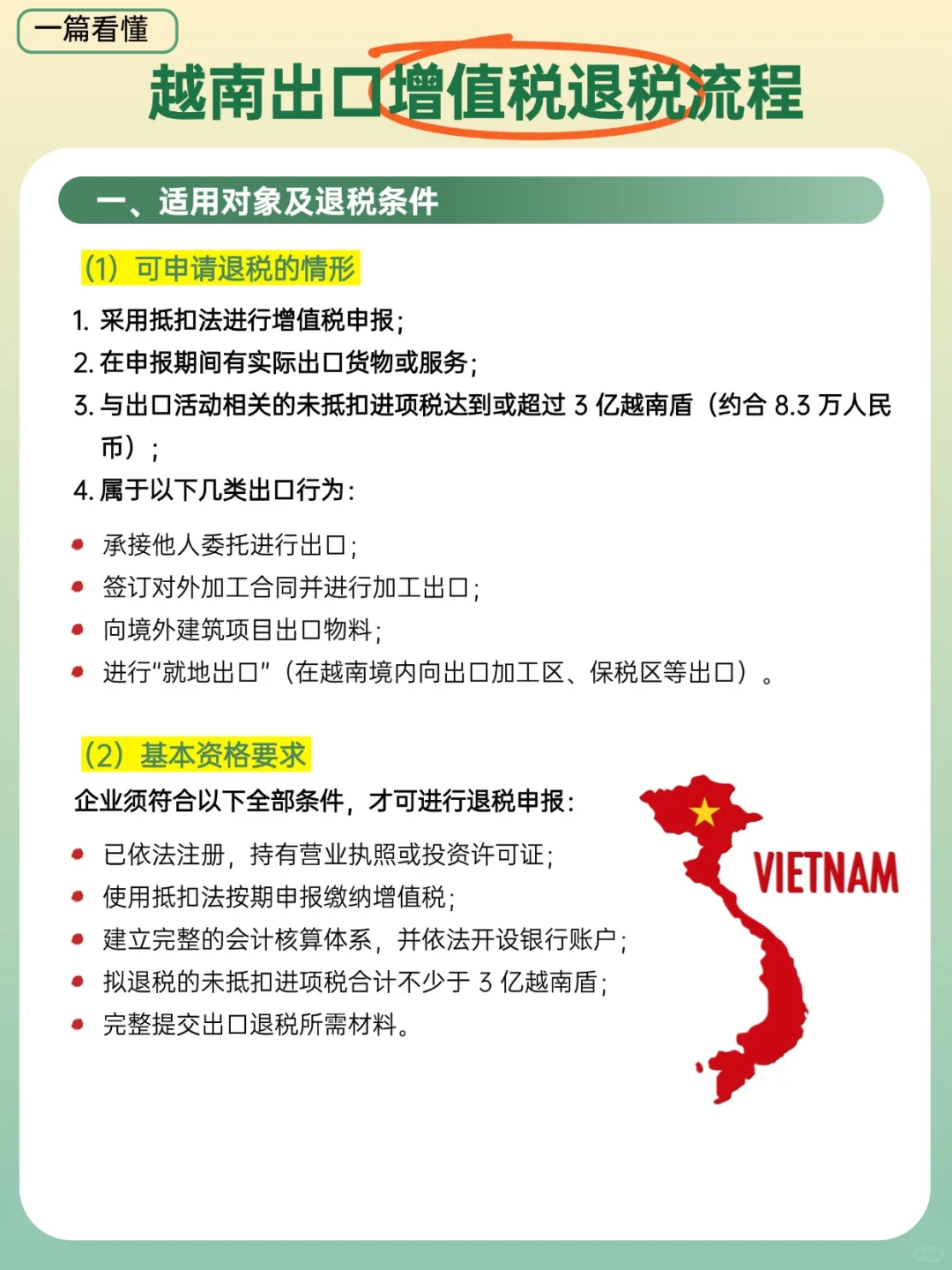 超全总结！越南出口增值税退税流程