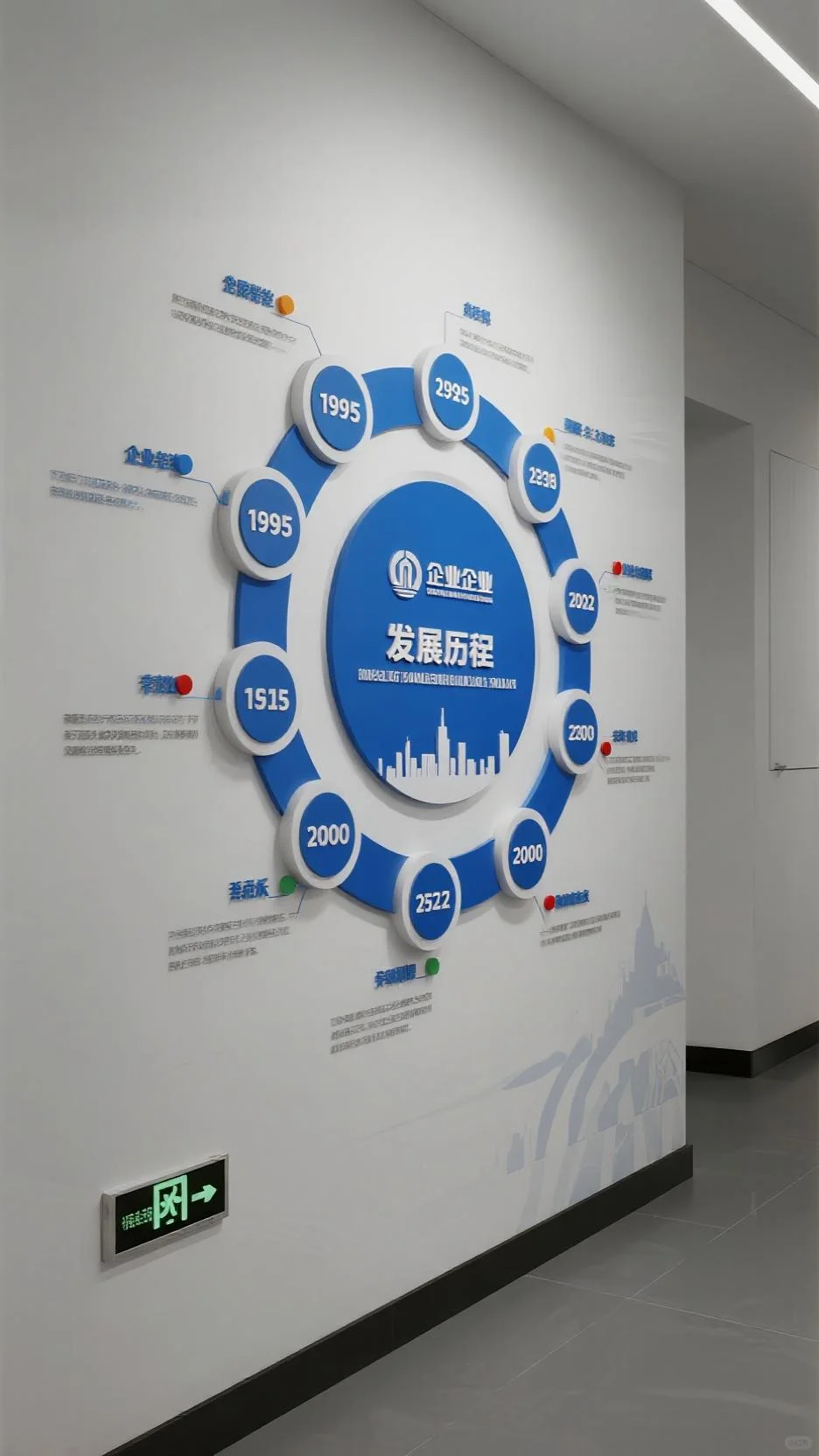 环形时间轴企业发展历程文化墙