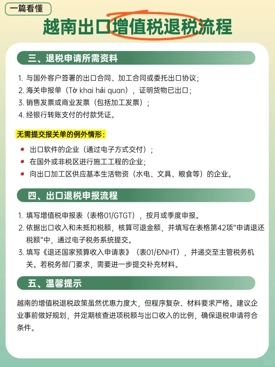 超全总结！越南出口增值税退税流程