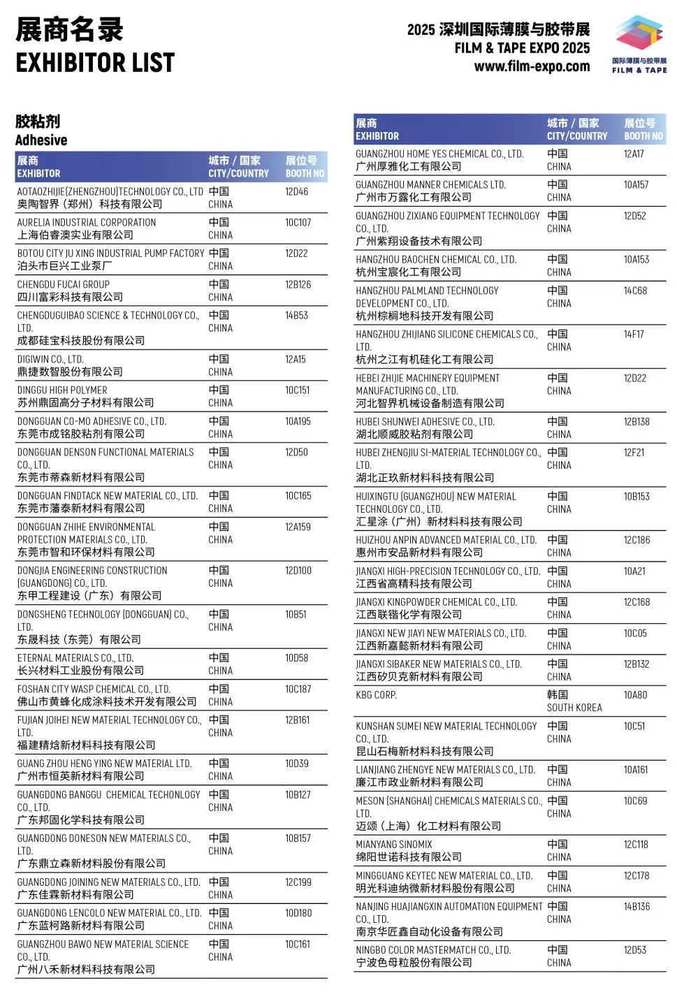 2025深圳薄膜与胶带展,展商名单+门票