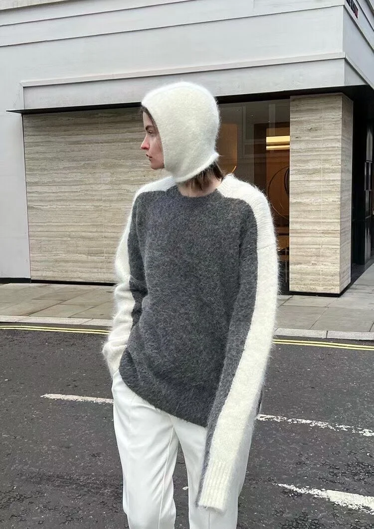 25秋冬新款现货 |RA重磅羊驼绒拼色毛衣针织