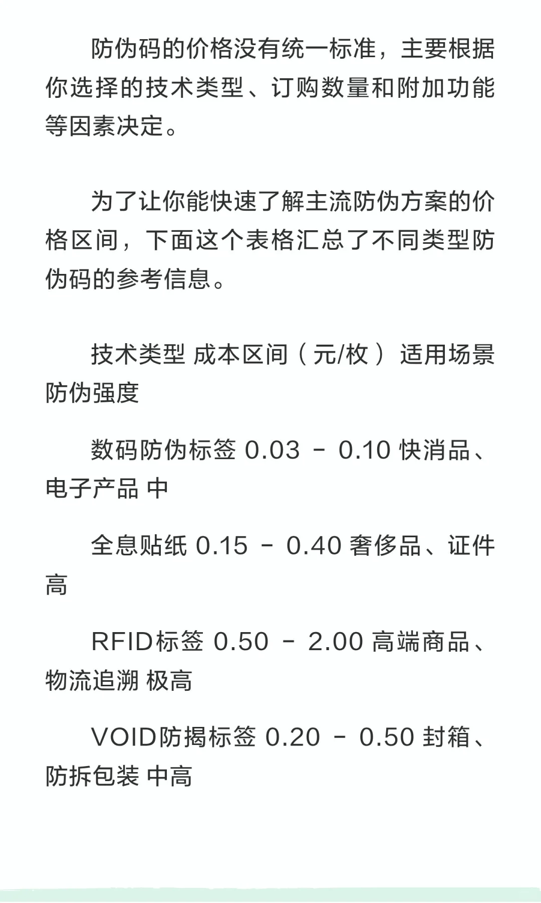 做防伪码多少钱？