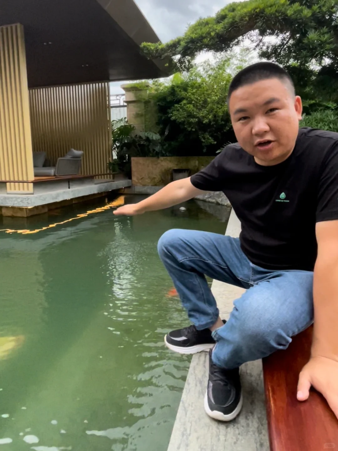 鱼池水质不好，用氧化菌修复，观察水色变化！