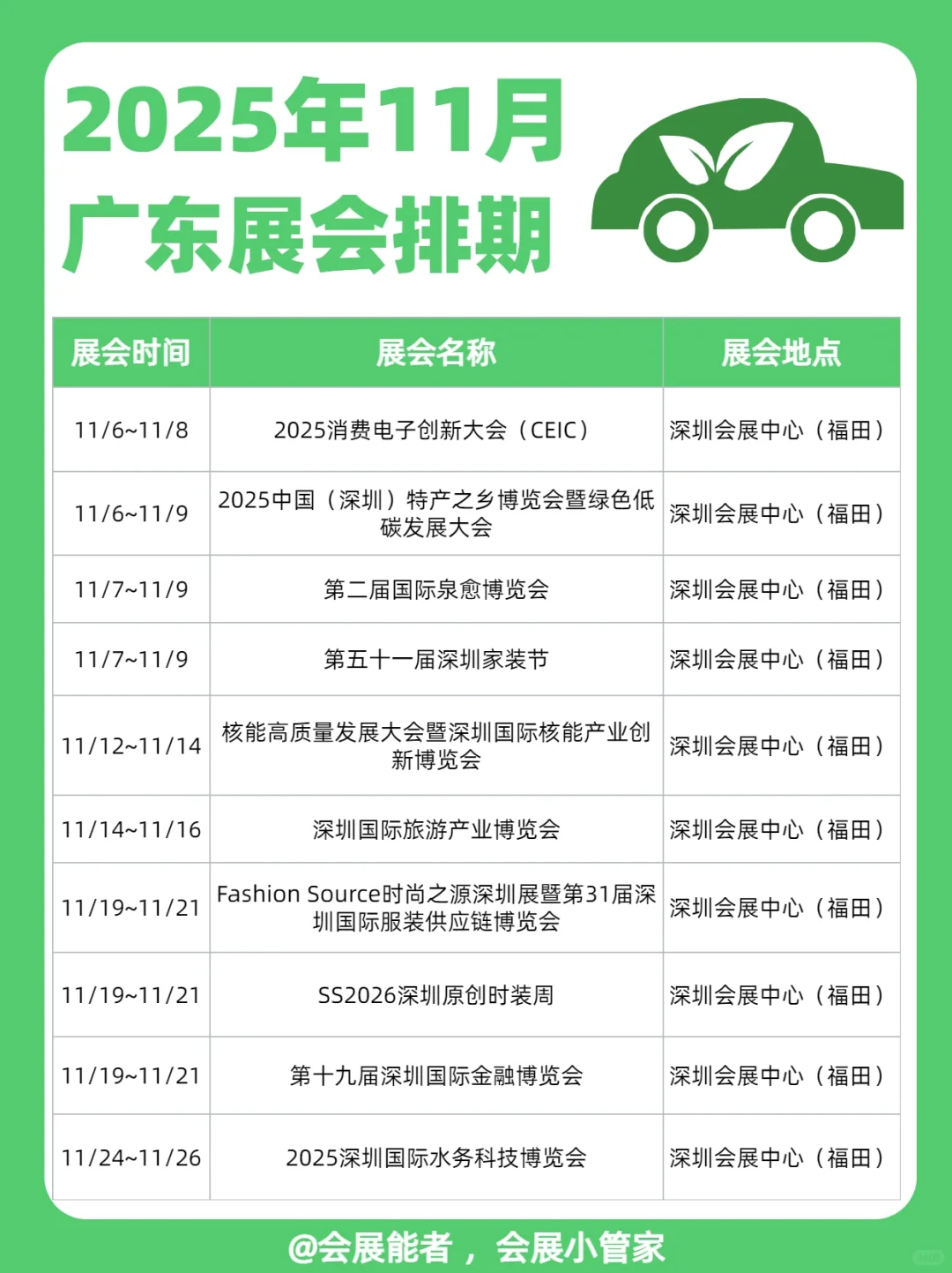 11月广东展会排期，精彩抢先看！