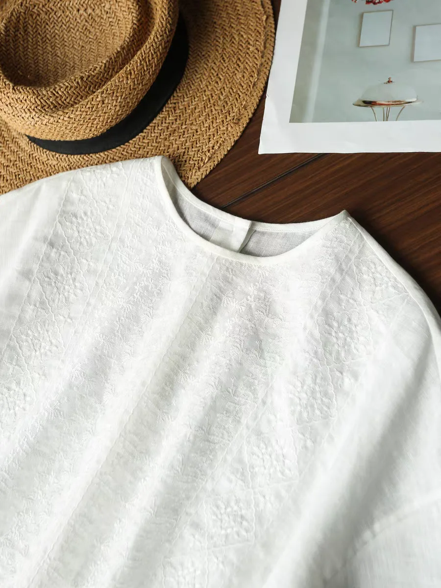 前短后长后系扣半袖上衣【附裁剪图】