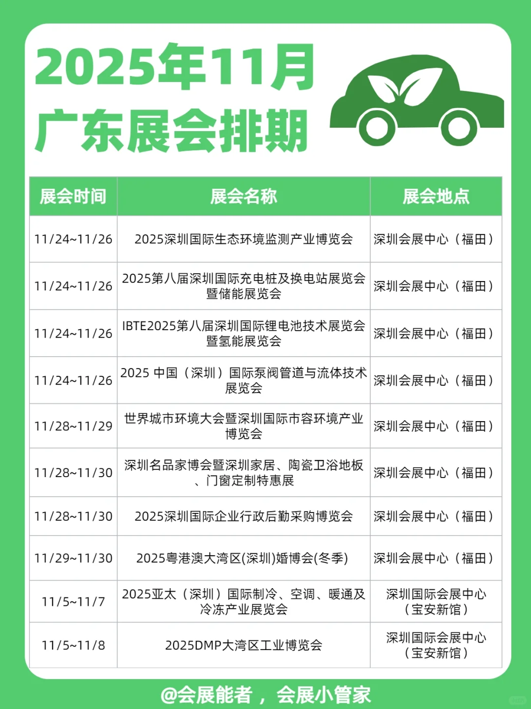 11月广东展会排期，精彩抢先看！