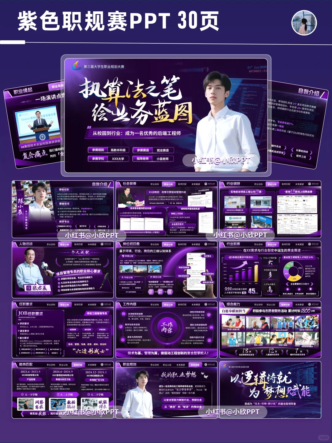 紫色高端职规赛PPT计算机就业赛道的往这看