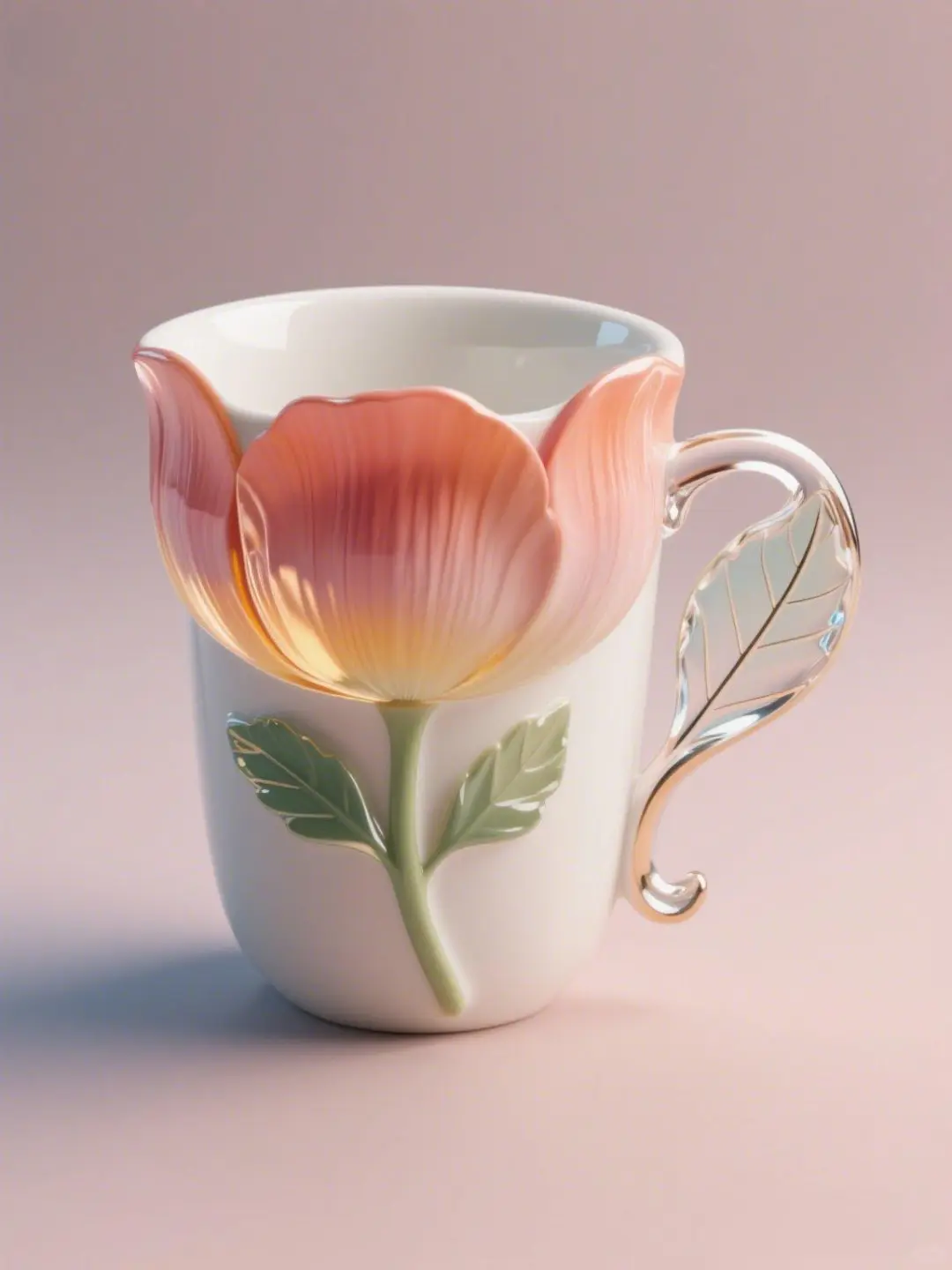 4月虞美人?：手绘臻彩艺术陶瓷玻璃杯