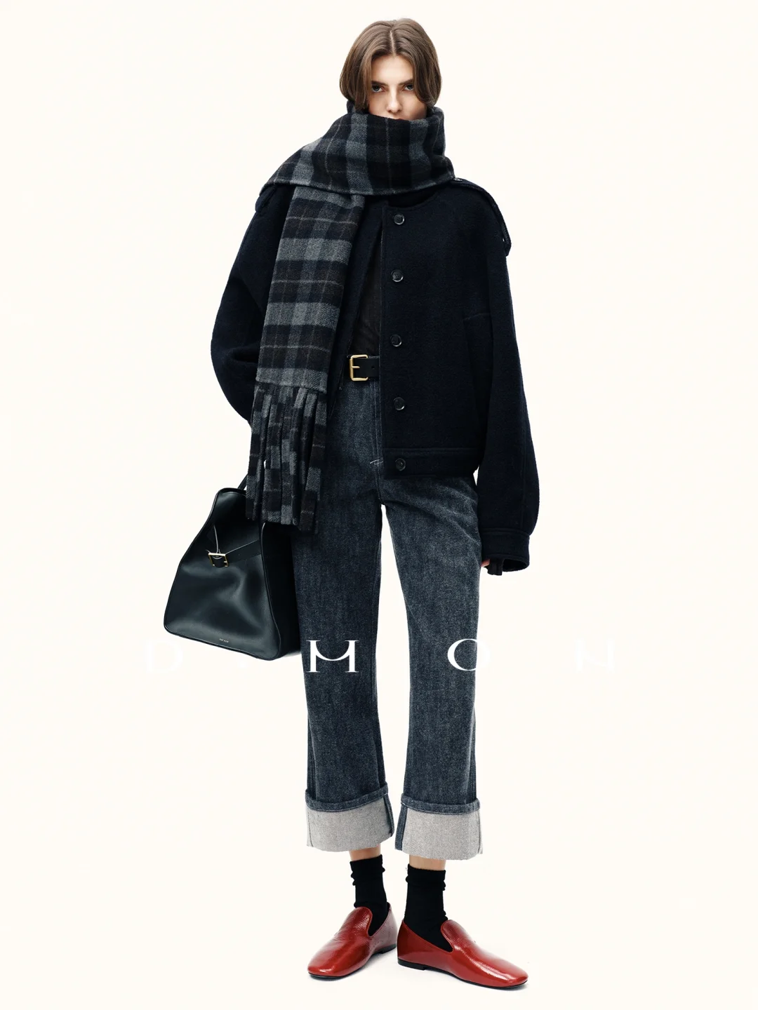 DMON秋冬神裤_欧洲进口磨绒棉感九分牛仔裤