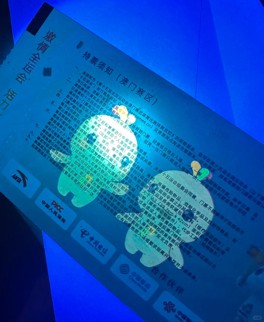 全运会门票的防伪好可爱哇 ₍˶ ╸?  ╸˵₎