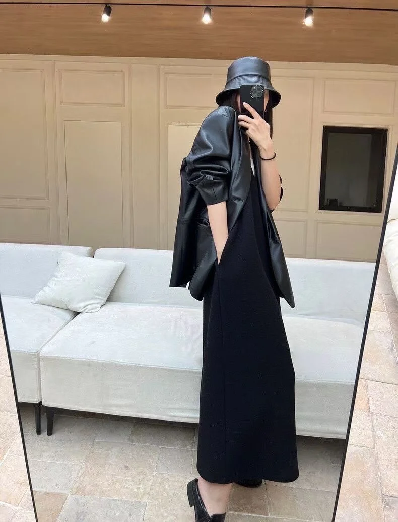 25秋冬新款现货｜TH双面针织褶皱松弛感连衣