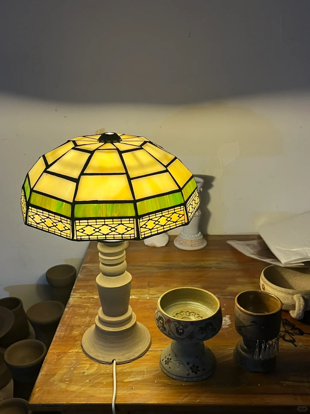 新做的陶瓷玻璃灯也太美了吧！