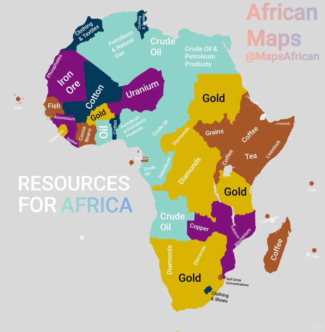 非洲主要资源分布图