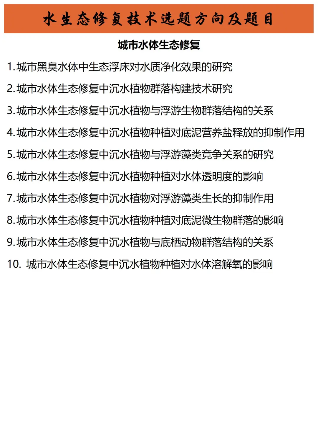 拜托拜托，请水生态修复技术的同学看到