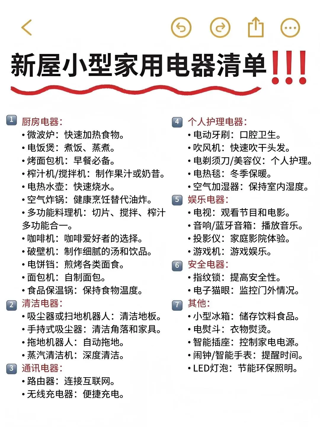 新屋家具清单+电器+装饰品,助你装出理想家