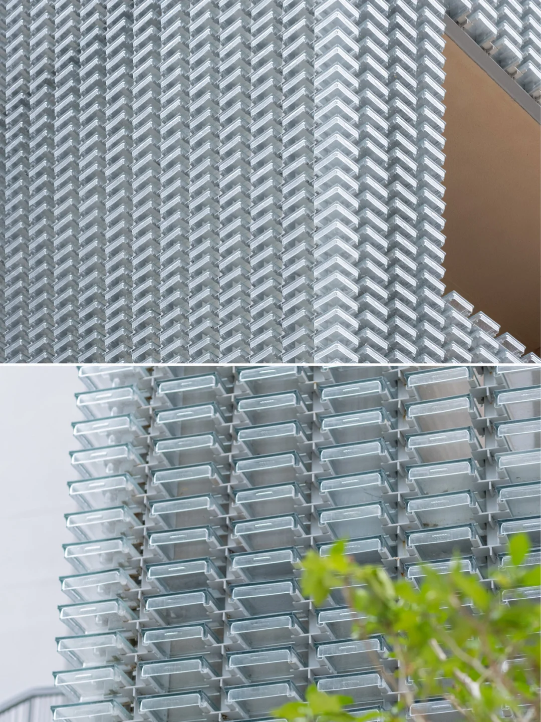 一块掰两半?玻璃砖还能这样做立面