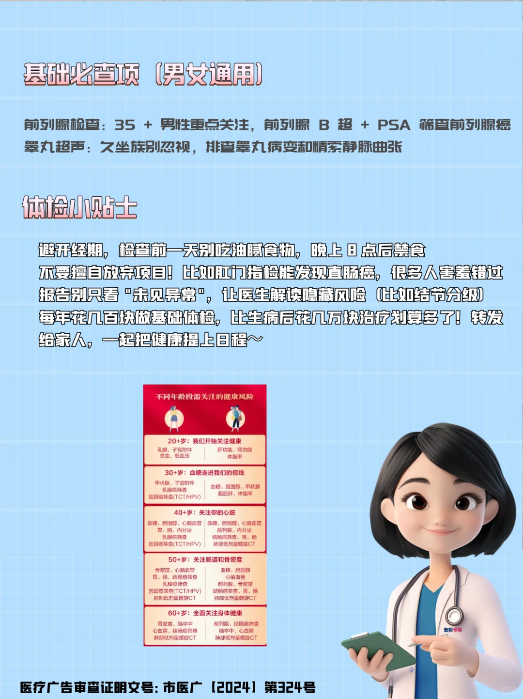 每年必做的体检项目清单,再也不花冤枉钱!