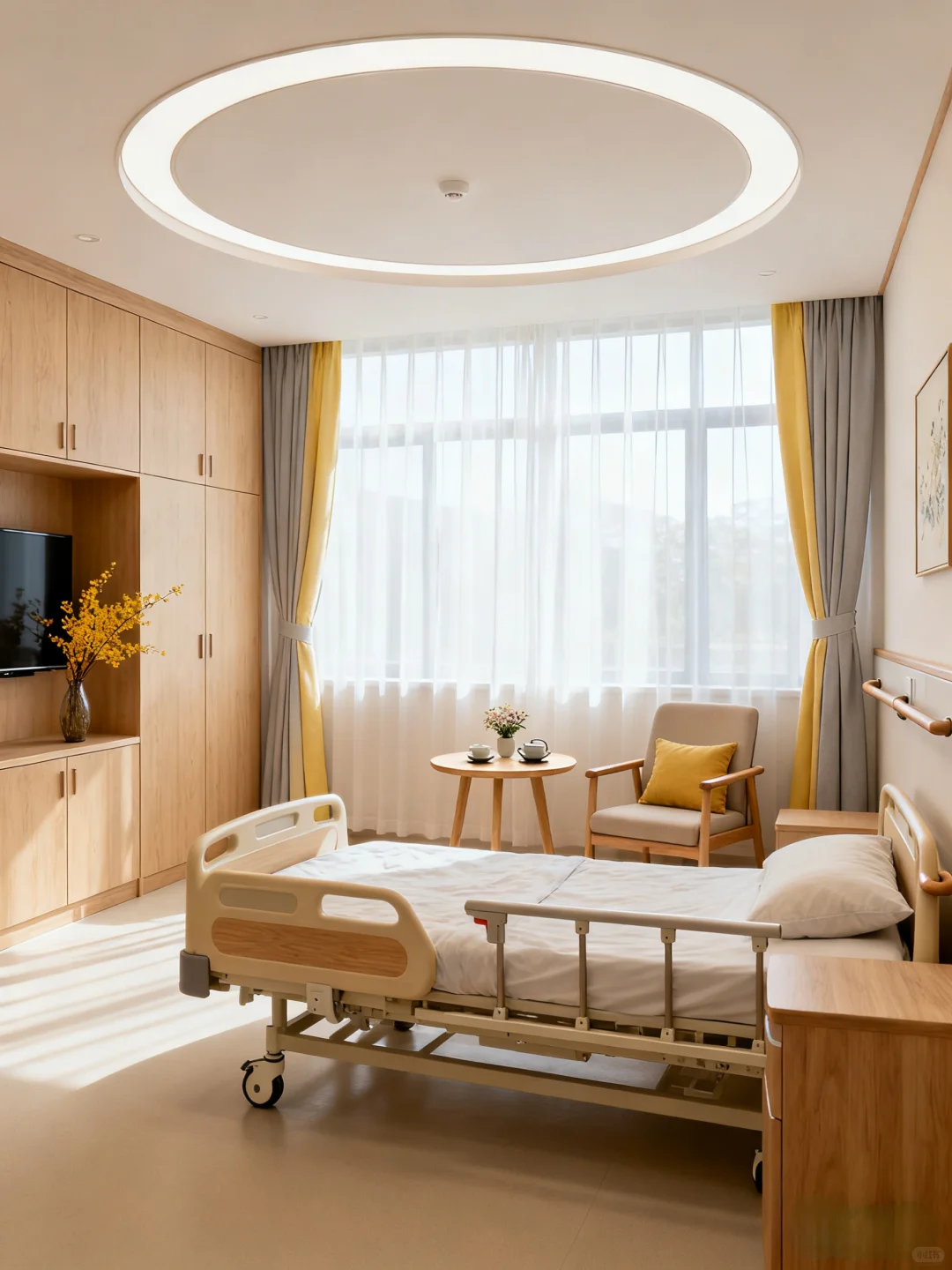 暖木色+隐形扶手，安全又温馨?