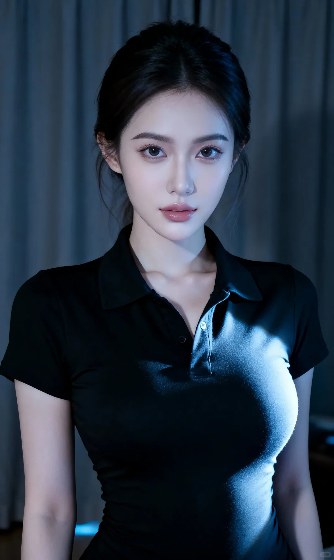 黑色Polo裙的冷艳高级感，在家拍大片的秘密